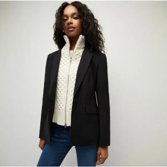 Veronica Beard Dickey Classic Tailored Blazer Jacket in Black Size 4 Small NEW - Picture 1 of 15